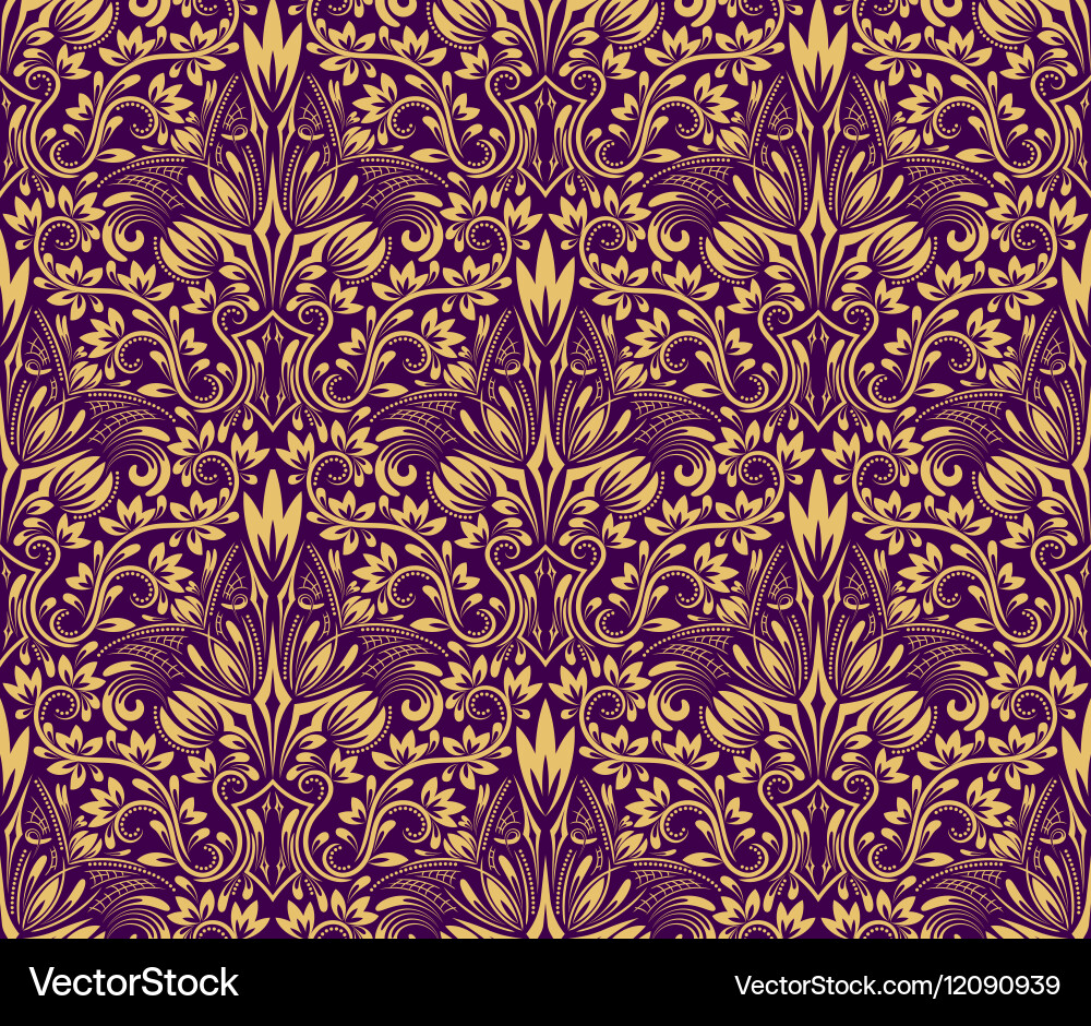 Damask seamless pattern repeating background vector image