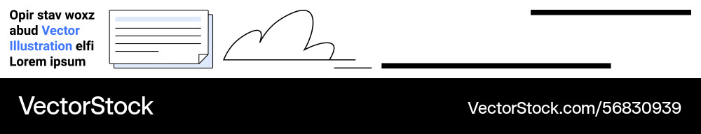 Document with text cloud graphic and lines vector image