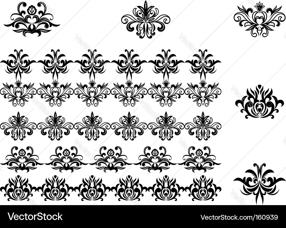 Flower patterns and borders vector image