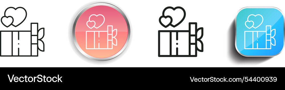 Gift icon thin linear regular and button style vector image