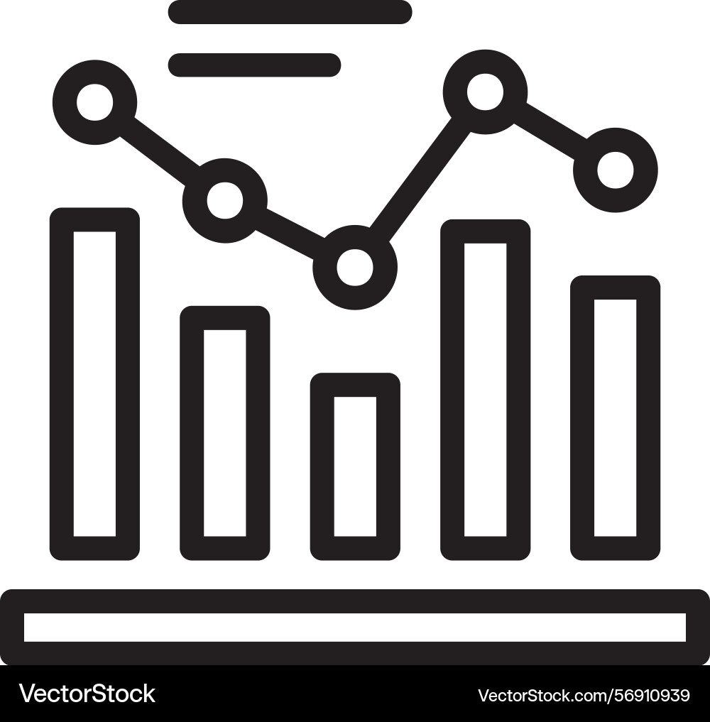 Graph linear style icon design vector image