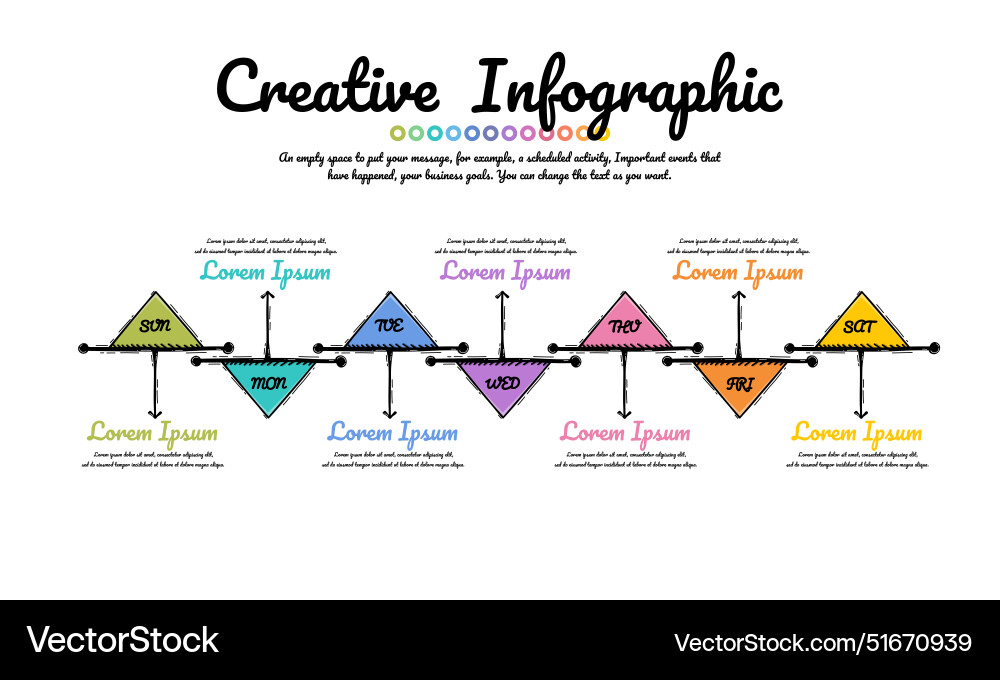 Hand drawn line process flow chart design Hand drawn line process flow chart design vector image