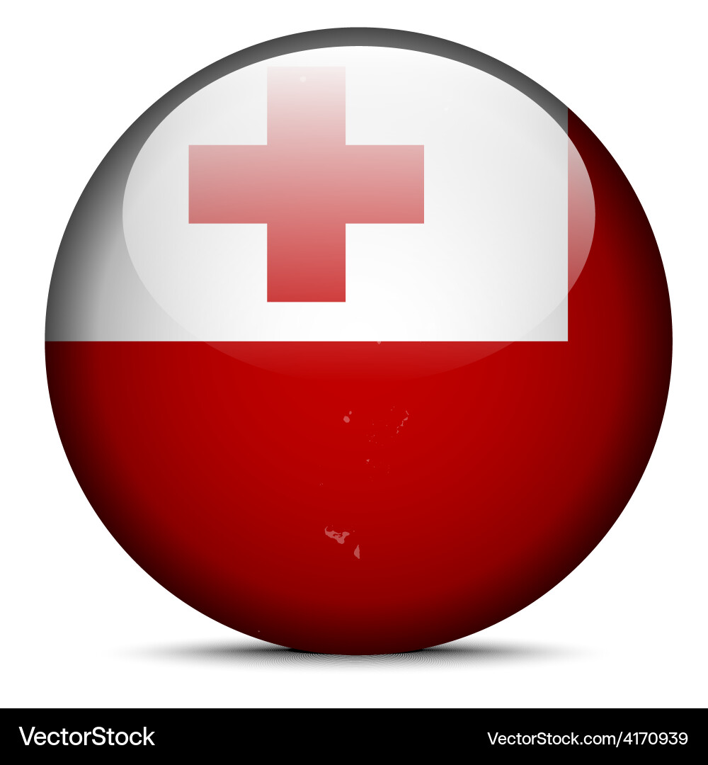 Map on flag button of kingdom tonga Vector Image