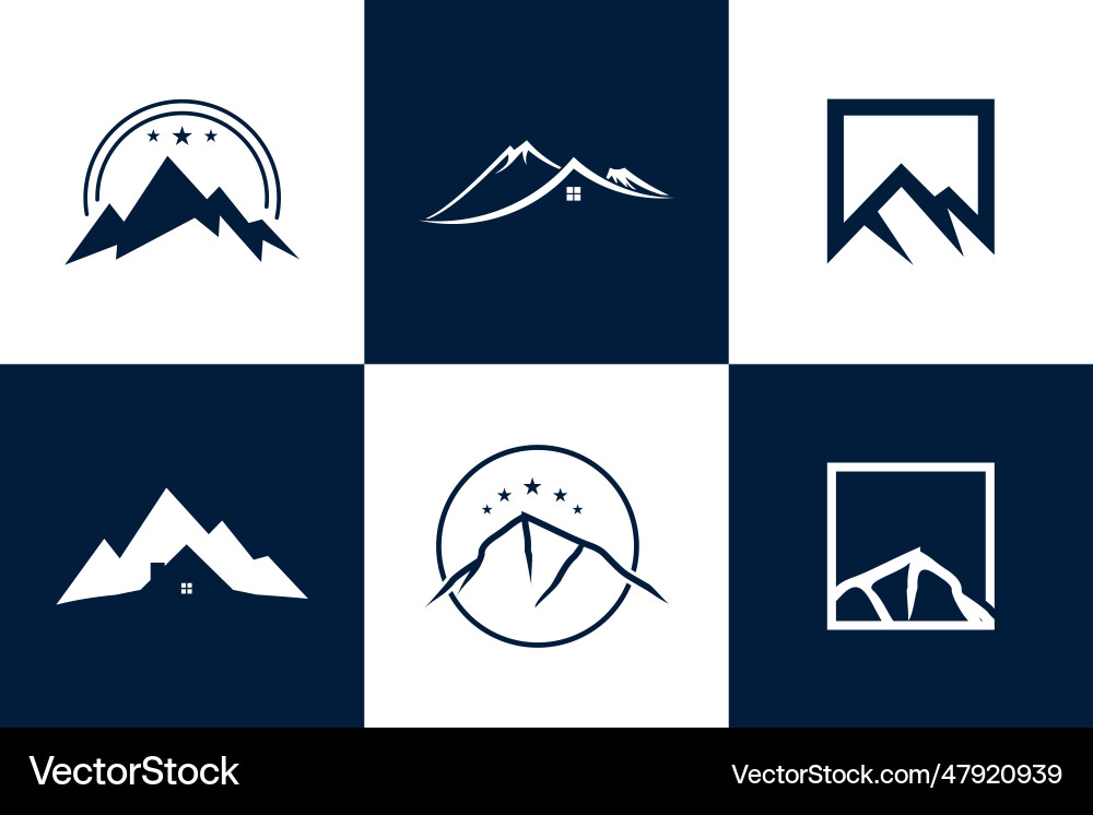 Mountain logo design collection with unique idea Vector Image