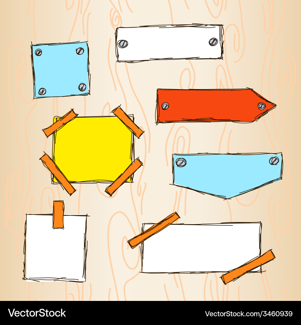 Paper Notes and Post-it Style Notes vector image