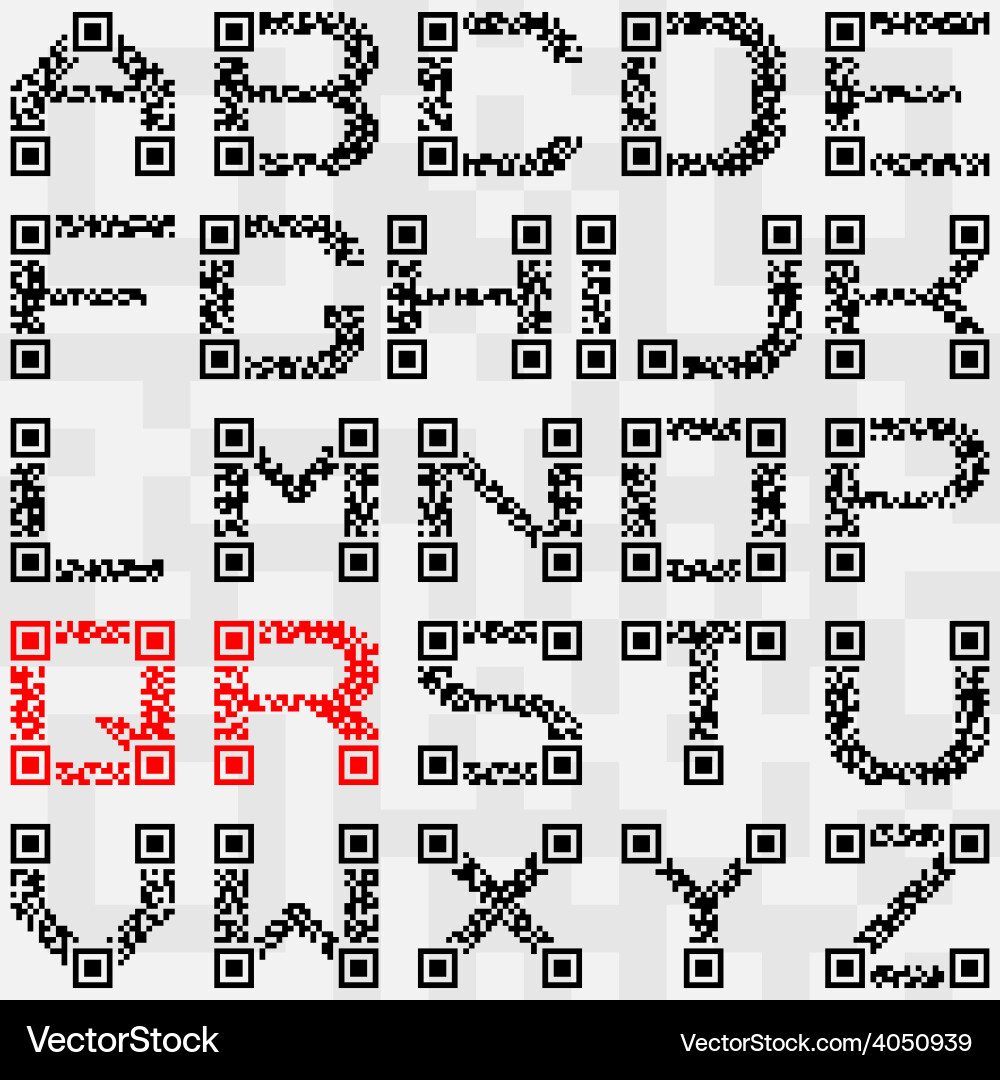 Qr code font vector image