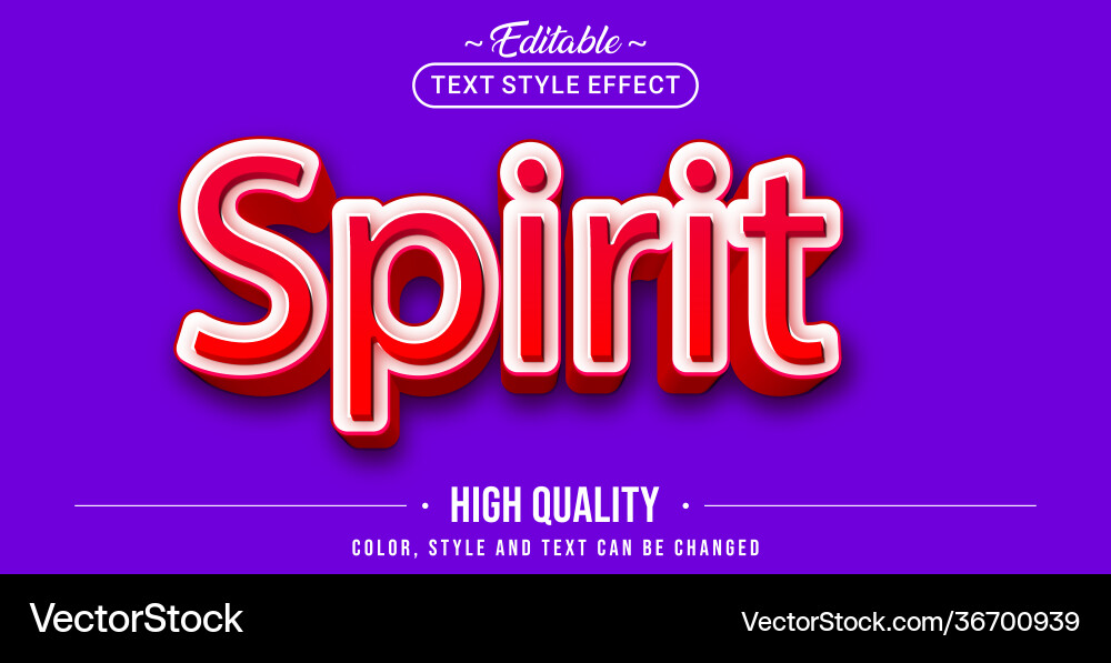 Red Spirit Text Effect - 3D Style vector image