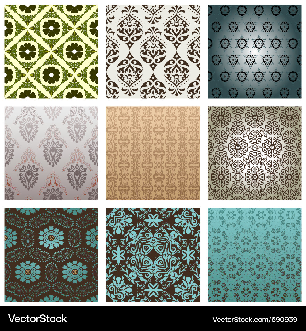 Retro Pattern Collection Vector Image