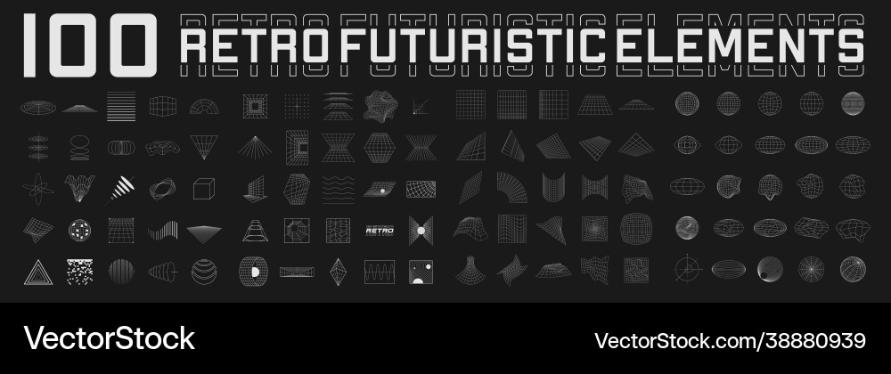 Retrograde Elements - Sci-Fi Grid vector image