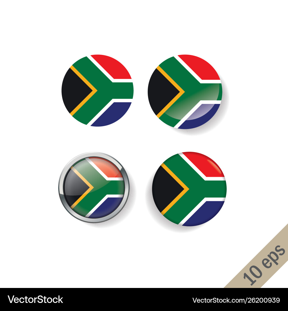 Set south africa flags round badges Set south africa flags round badges vector image