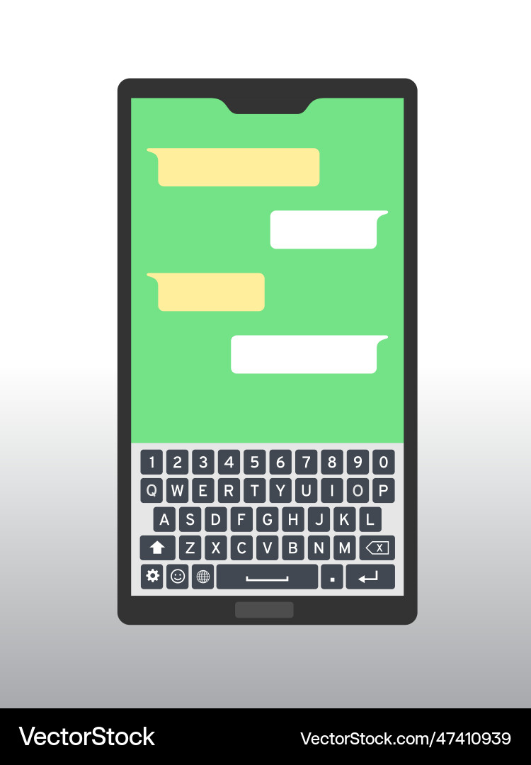 Smarpthone mockup chat messaging application vector image