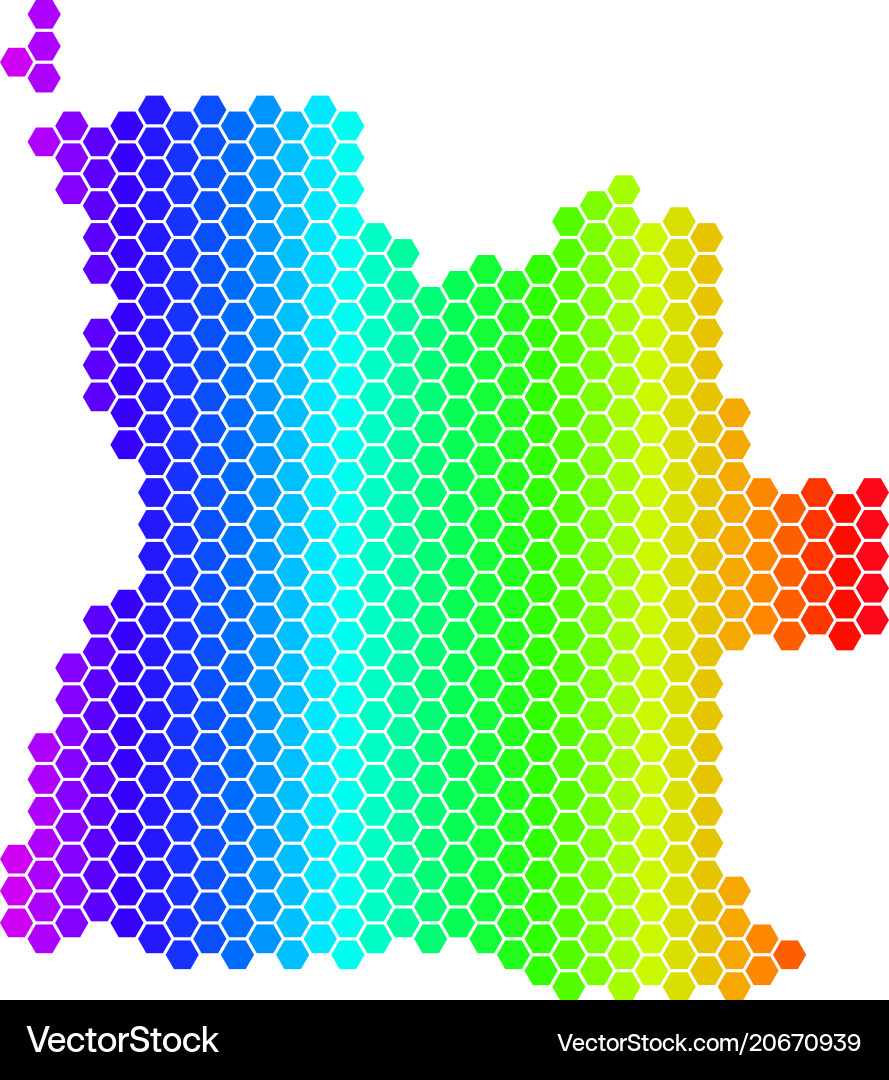 Spectrum hexagon angola map vector image
