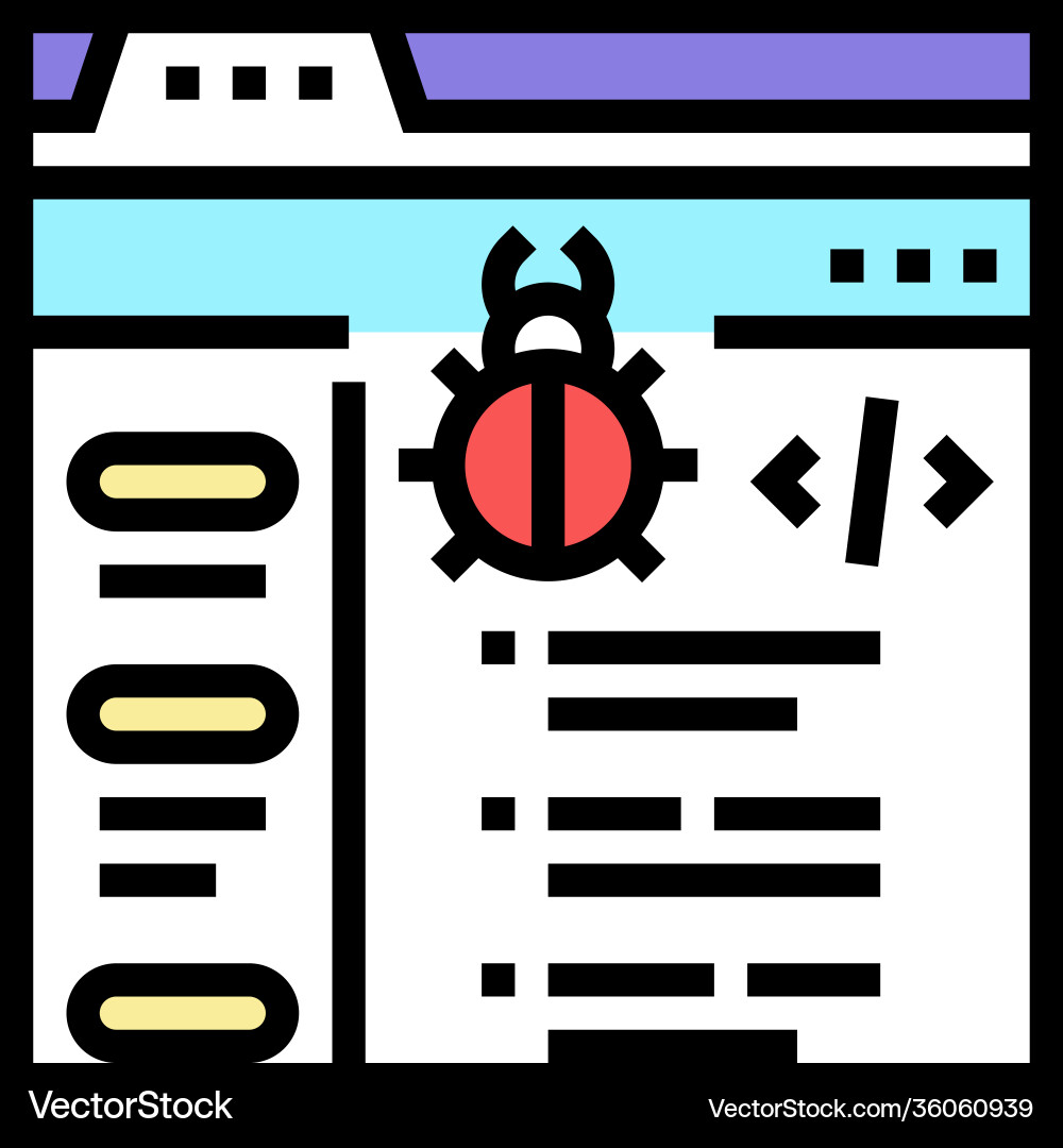 Virus coding development color icon vector image