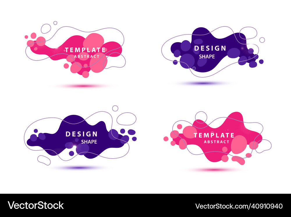 3d gradient spots set with line isolated vector image