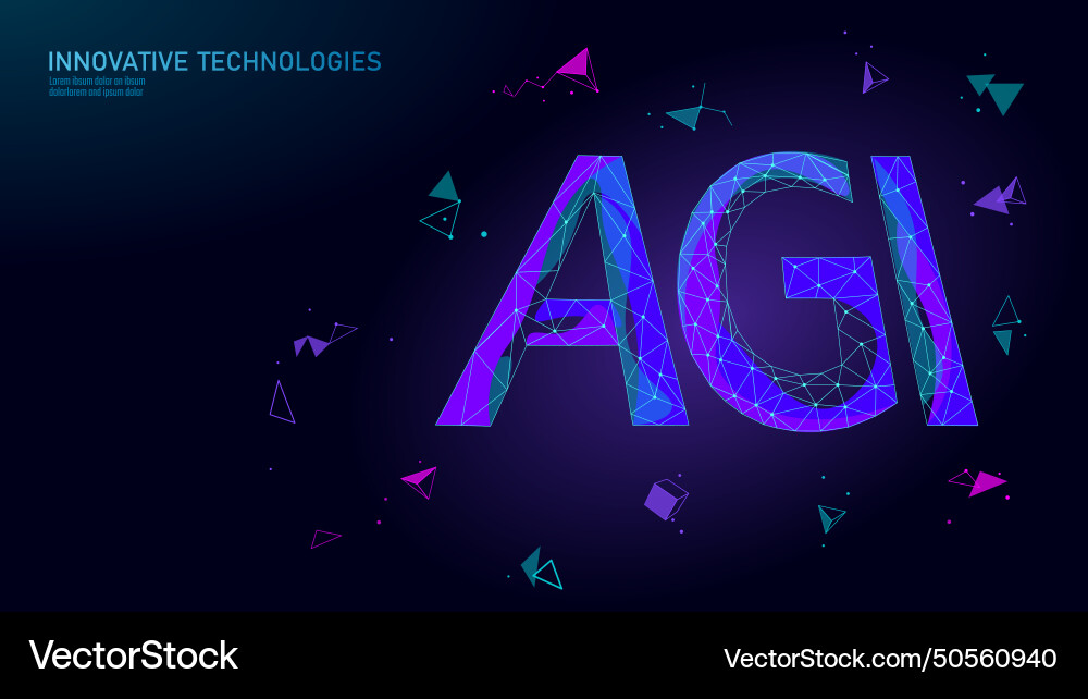 Artificial general intelligence wire web low poly – Royalty-Free Vector ...