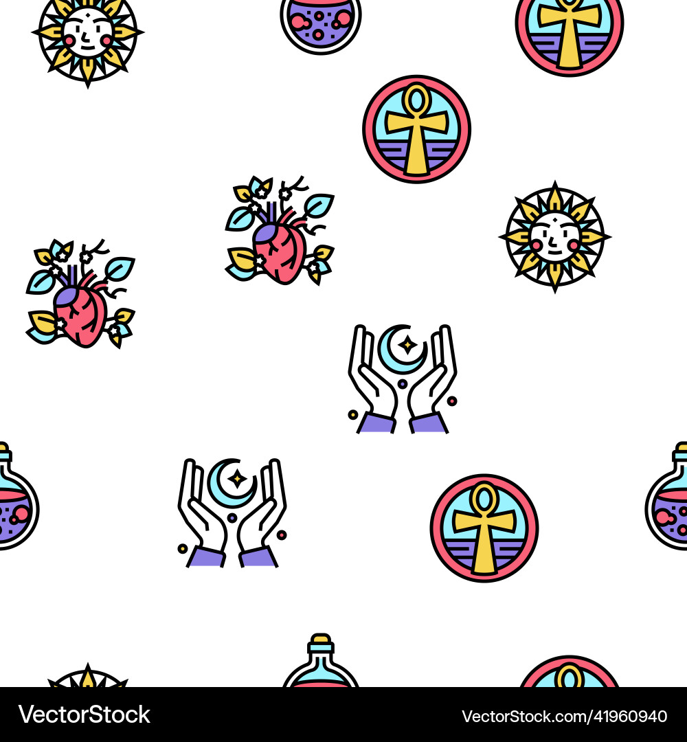Astrological objects seamless pattern Astrological objects seamless pattern vector image