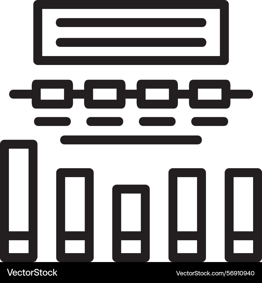 Bar chart linear style icon design vector image