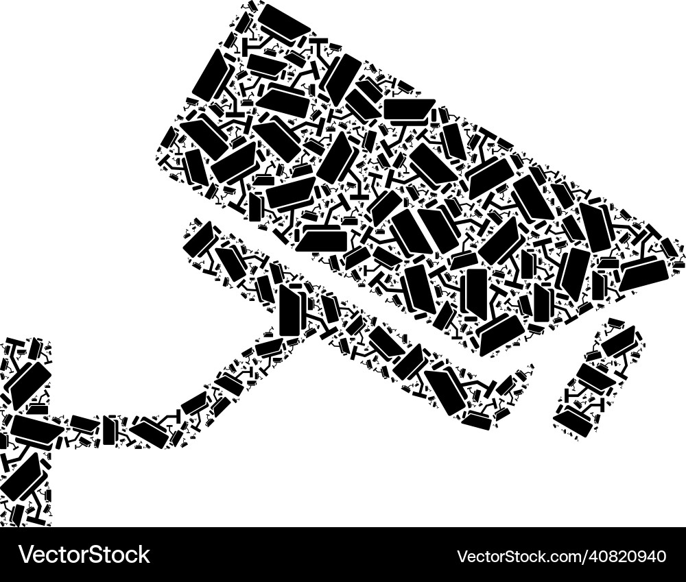 Cctv camera recursion icon composition of self vector image
