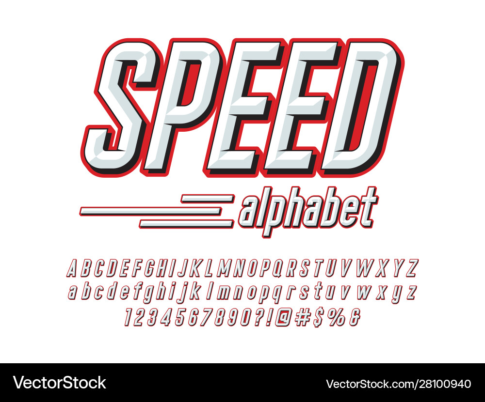 Chisel Alphabet Font - Engraved Style Vector Image