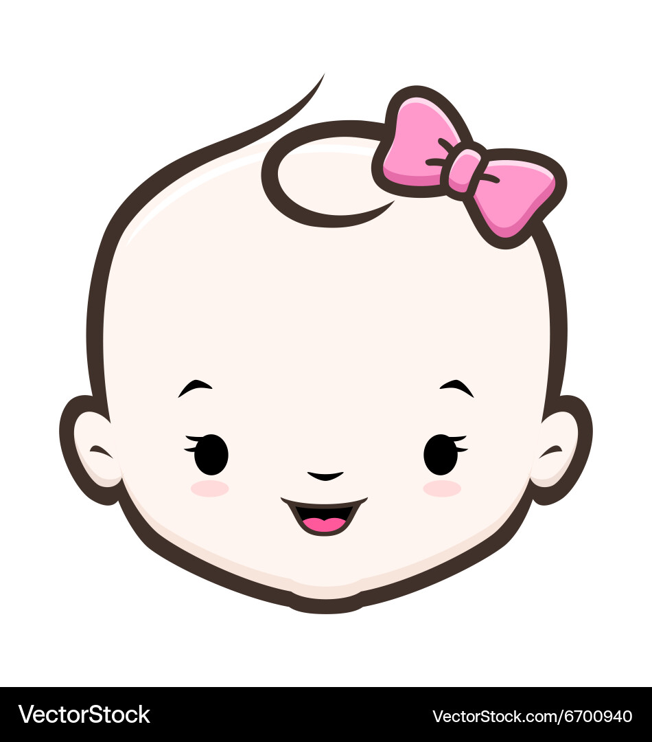 Cute Baby Girl Face vector image