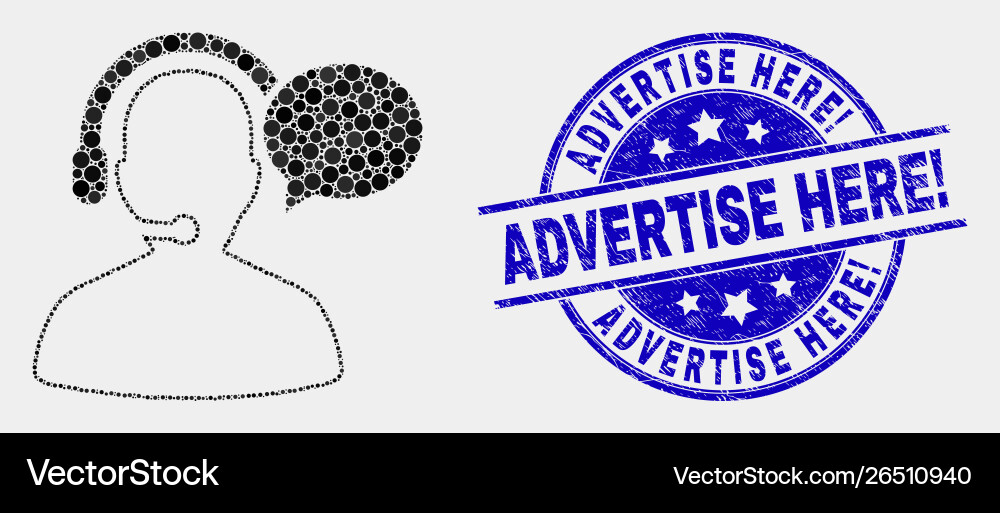 Dot operator message icon and scratched Dot operator message icon and scratched vector image