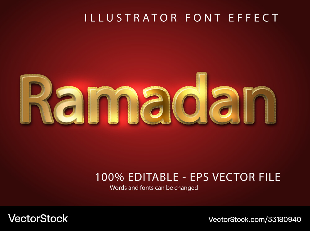 Editable text style effect typography template vector image