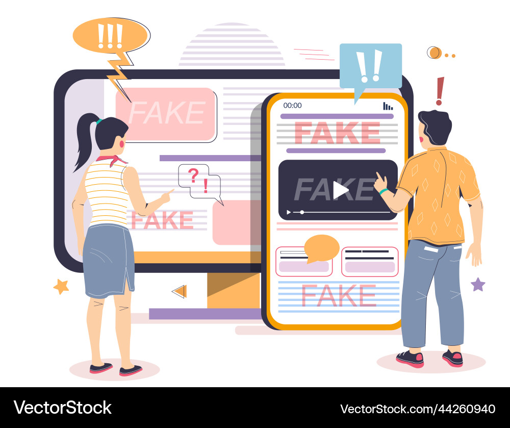 Fake news media information on internet vector image