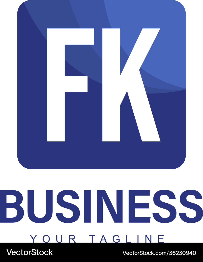Fk initial a logo design with abstract style Fk initial a logo design with abstract style vector image