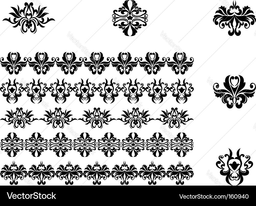 Flower patterns and borders vector image