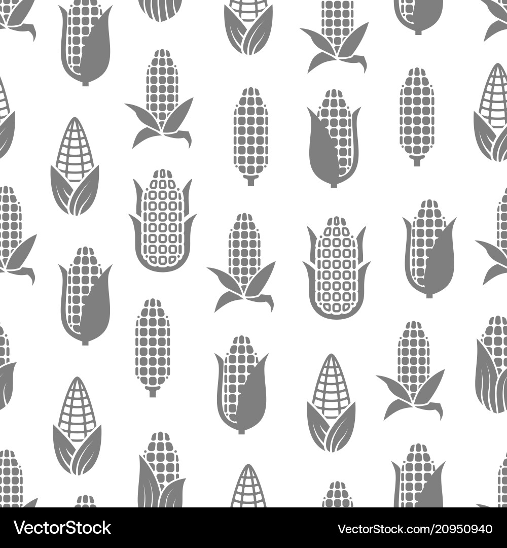 Fresh corn seamless pattern design vector image