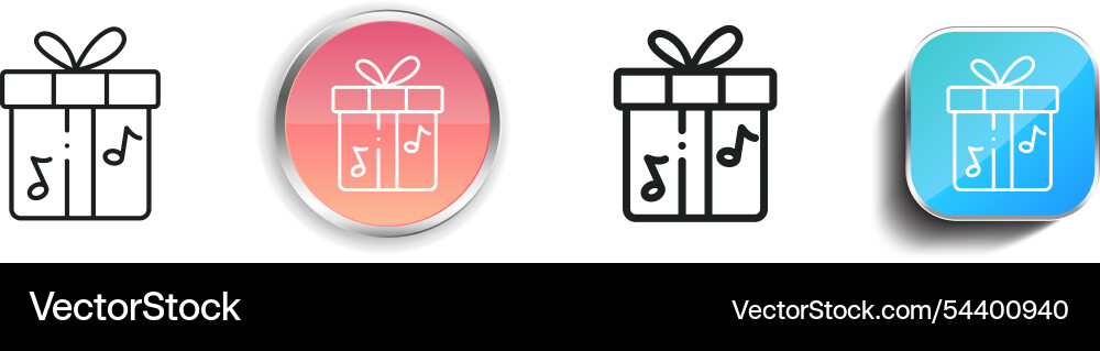 Gift icon thin linear regular and button style vector image