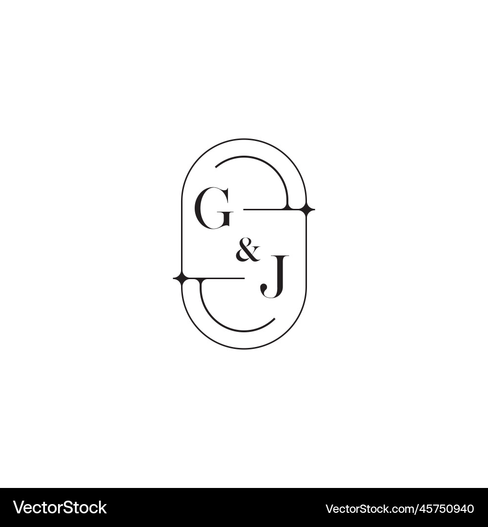 Gj line simple initial concept with high quality vector image