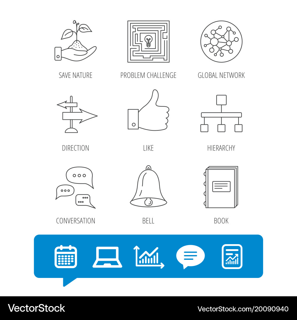Global network like and conversation icons vector image
