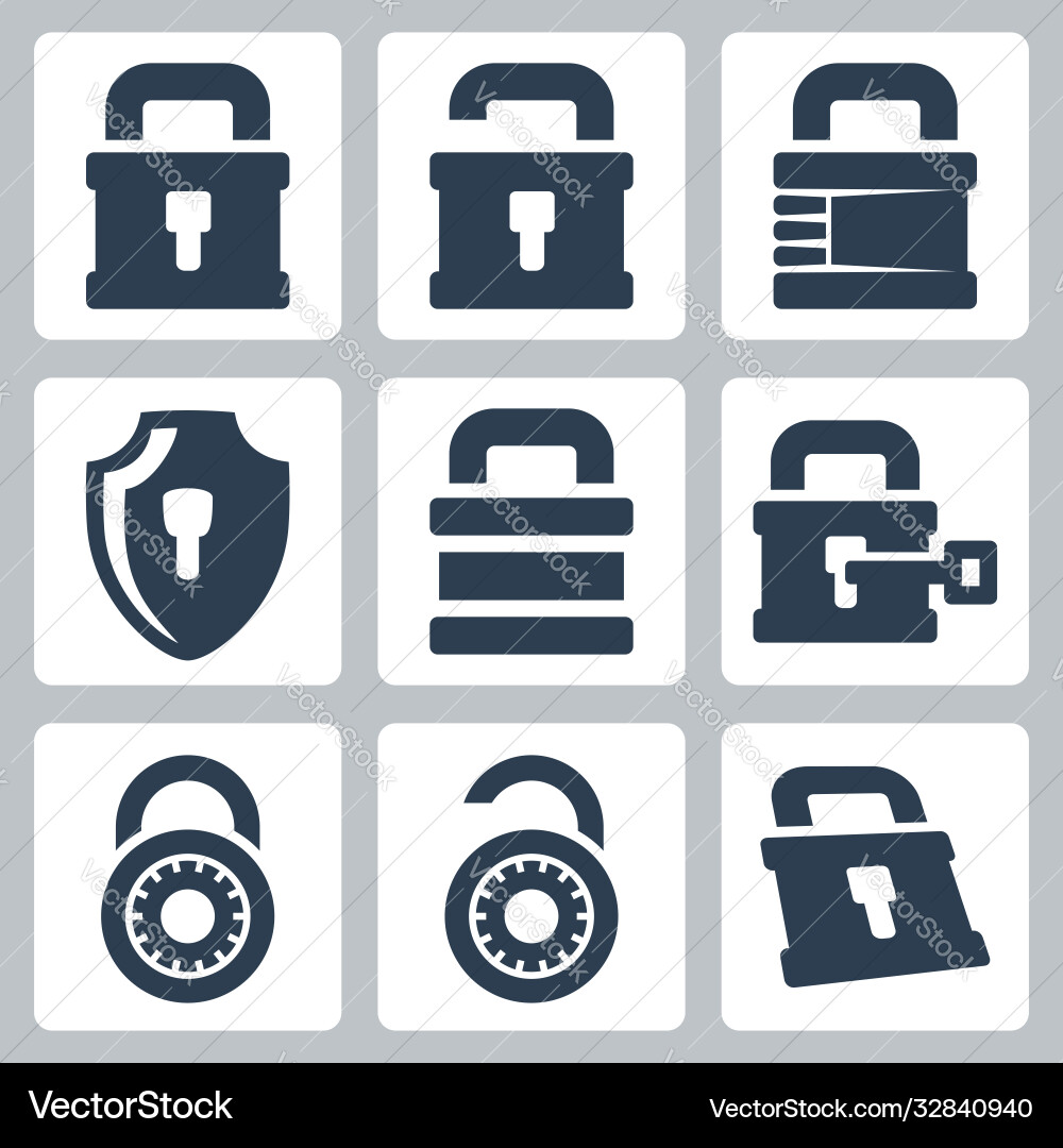 Isolated lock icons set Isolated lock icons set vector image
