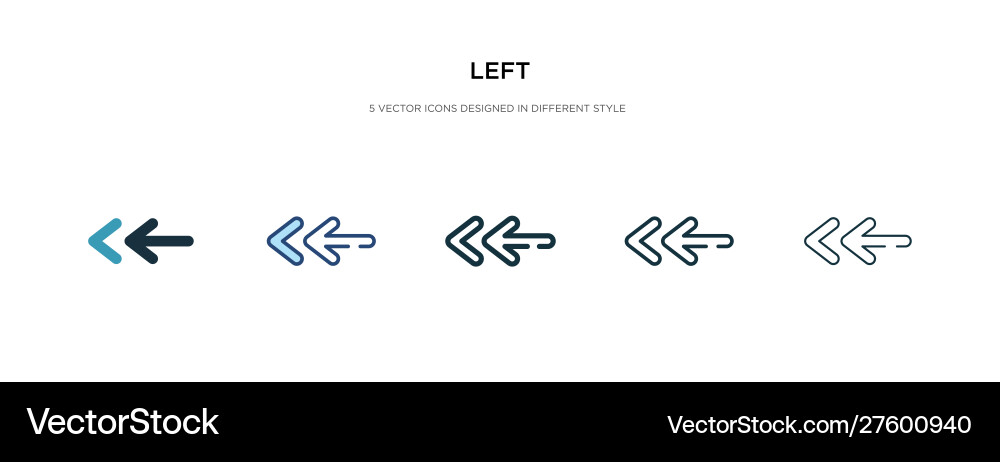 Left icon in different style two colored vector image