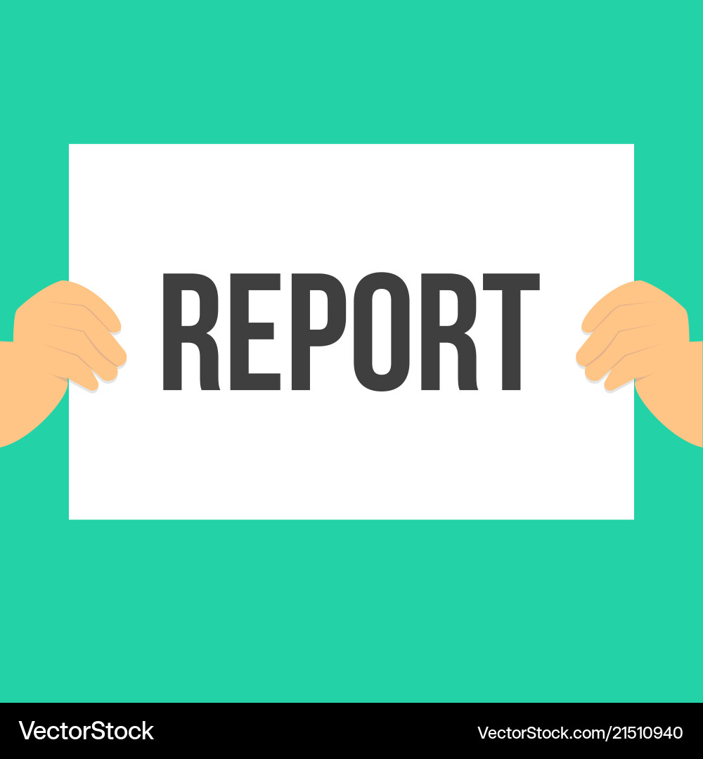 Man showing paper report text Man showing paper report text vector image