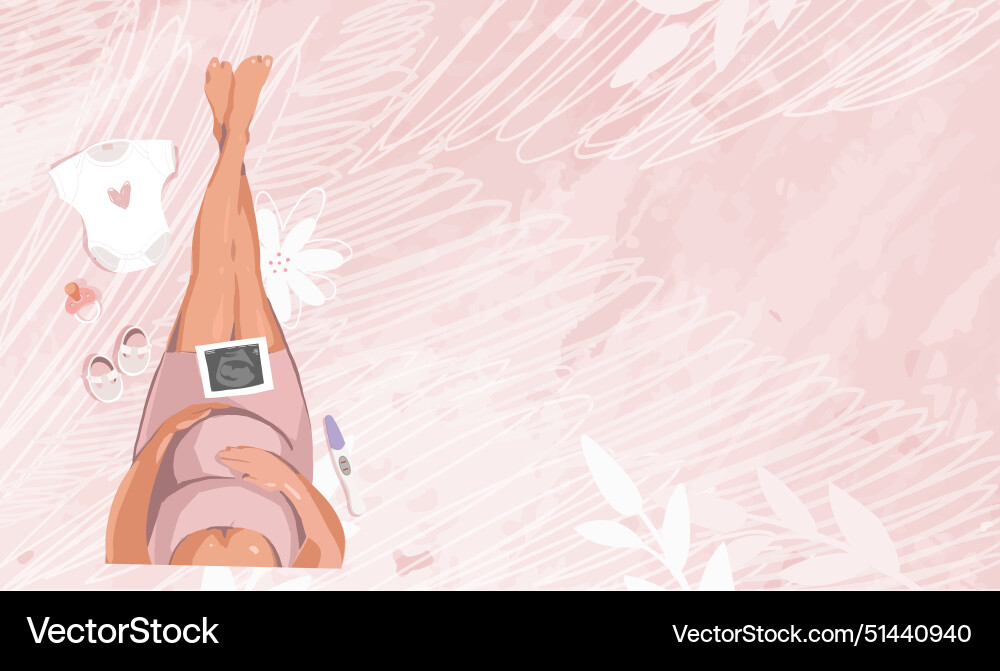 Modern pregnancy and motherhood background top Modern pregnancy and motherhood background top vector image
