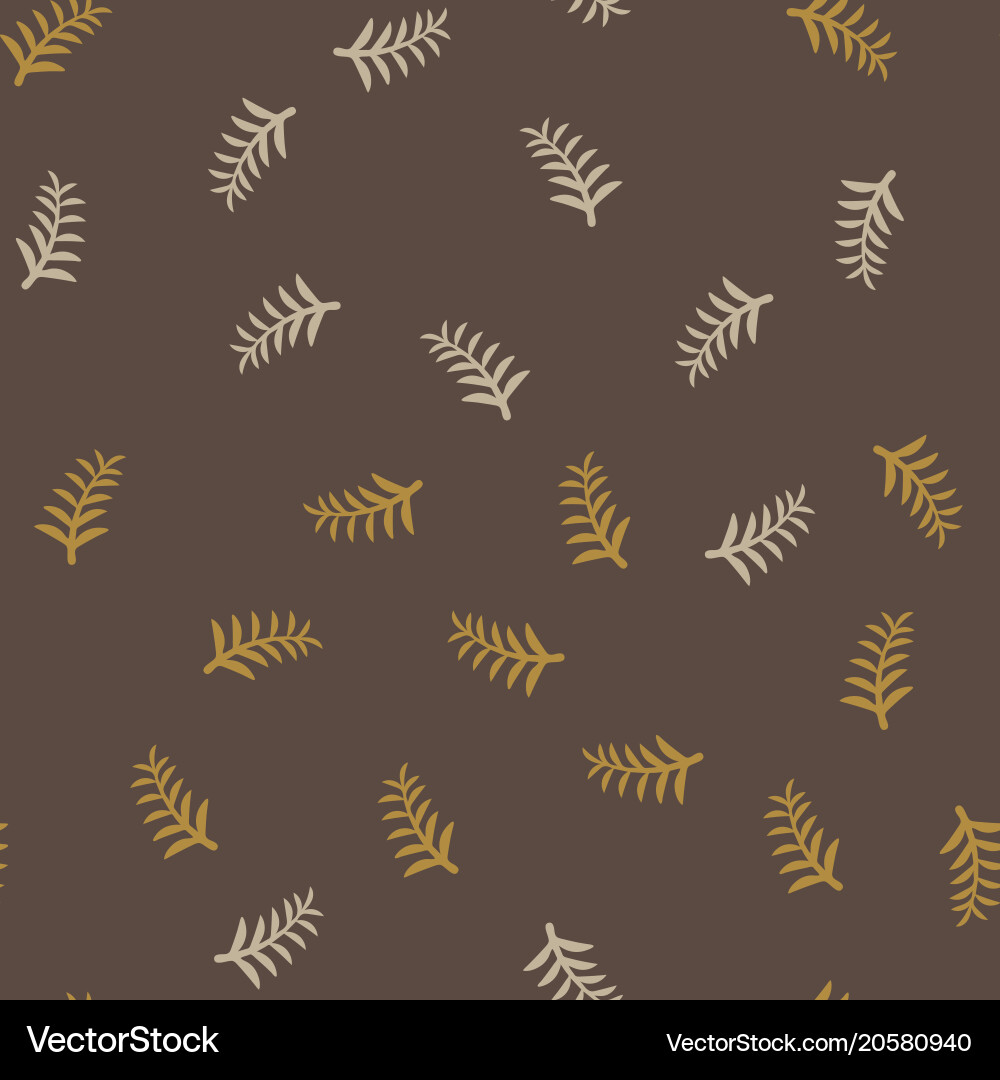 Pattern tree branches on brown background twig vector image