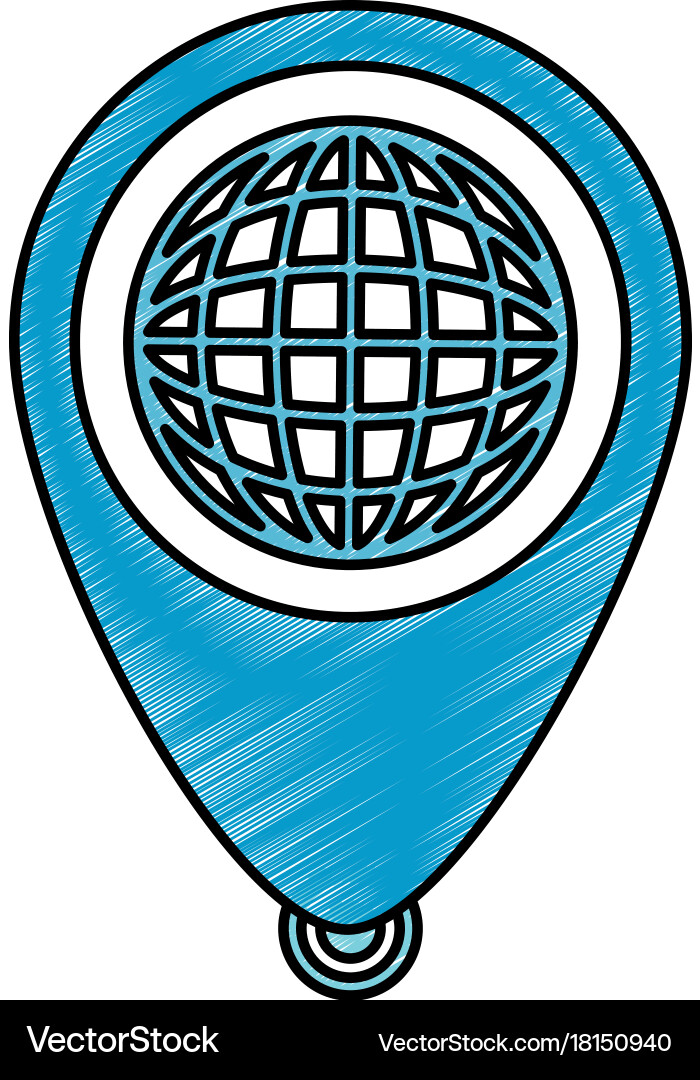 Planet with pointer location vector image