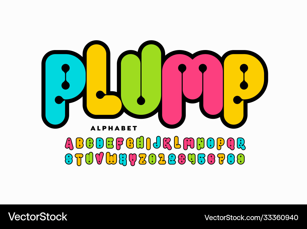 Plumpy style font Plumpy style font vector image