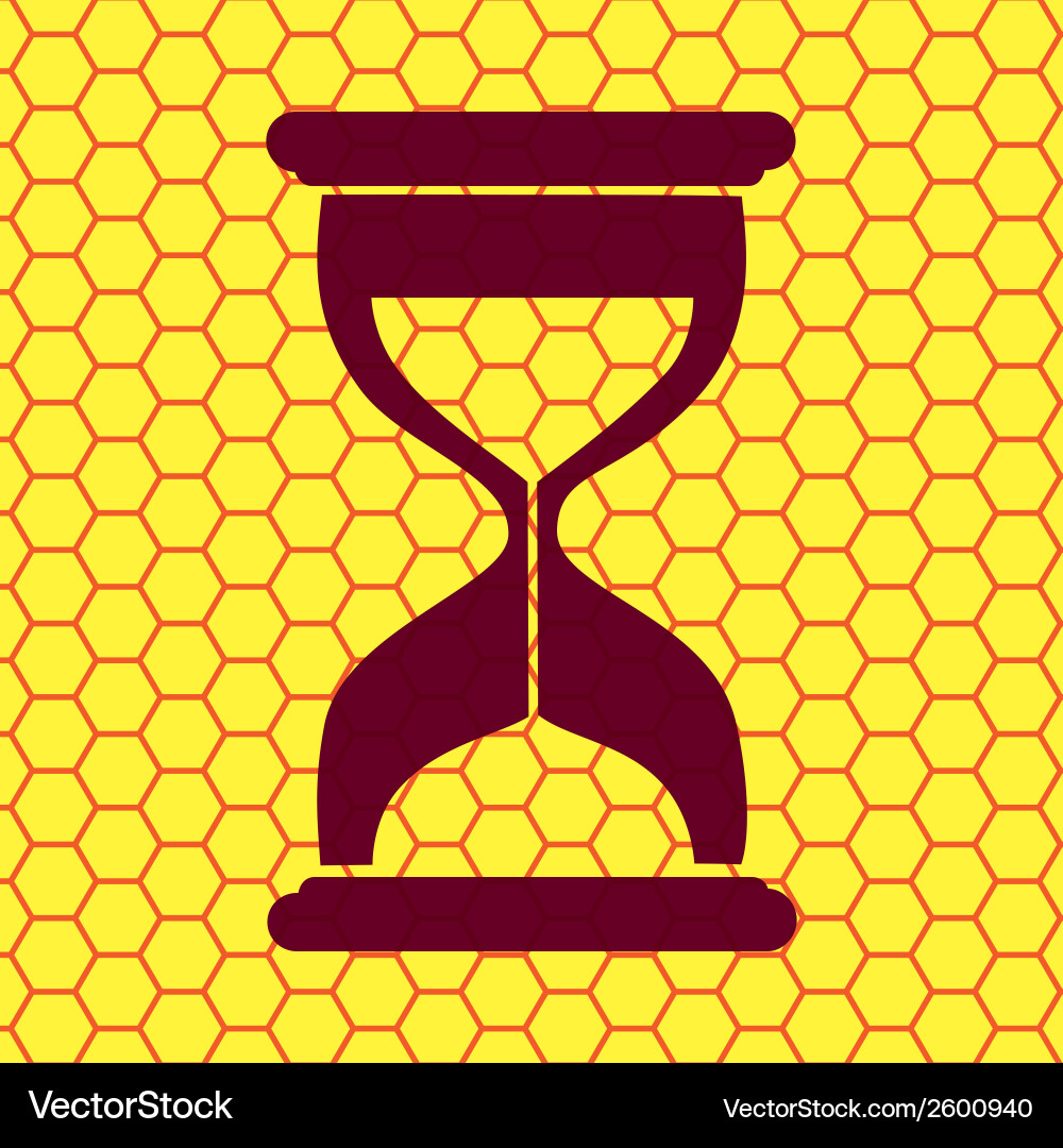 Sand clock glass timer flat modern web button vector image