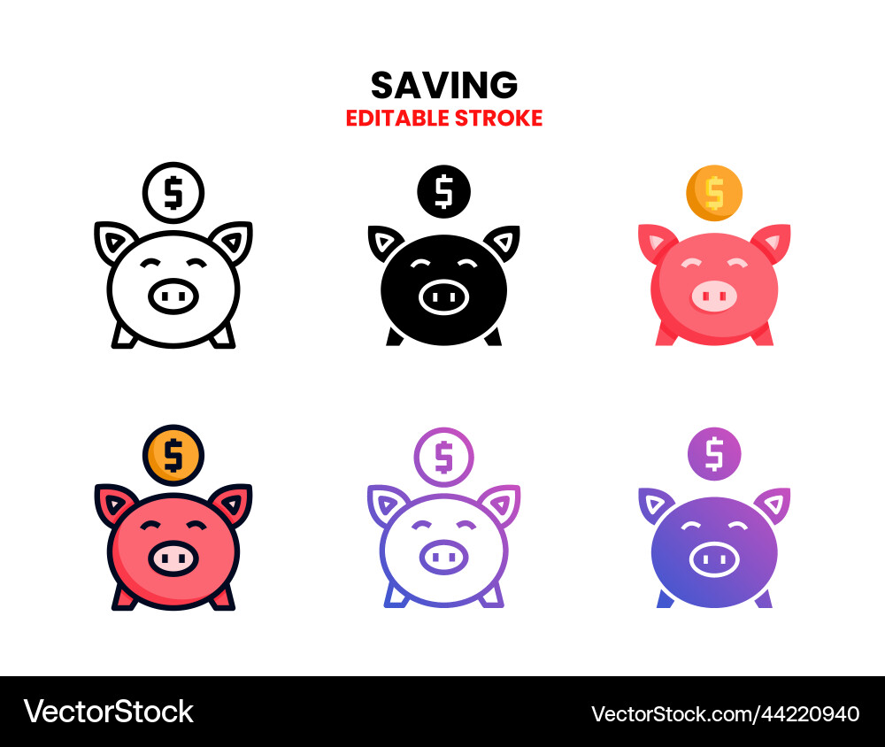 Saving icon set with different styles Saving icon set with different styles vector image