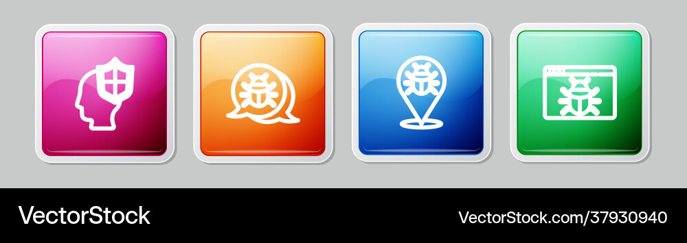 Set line head with shield system bug vector image