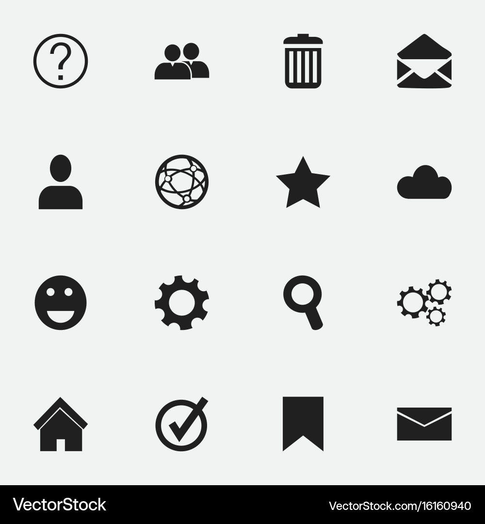 Set of 16 editable web icons includes symbols vector image