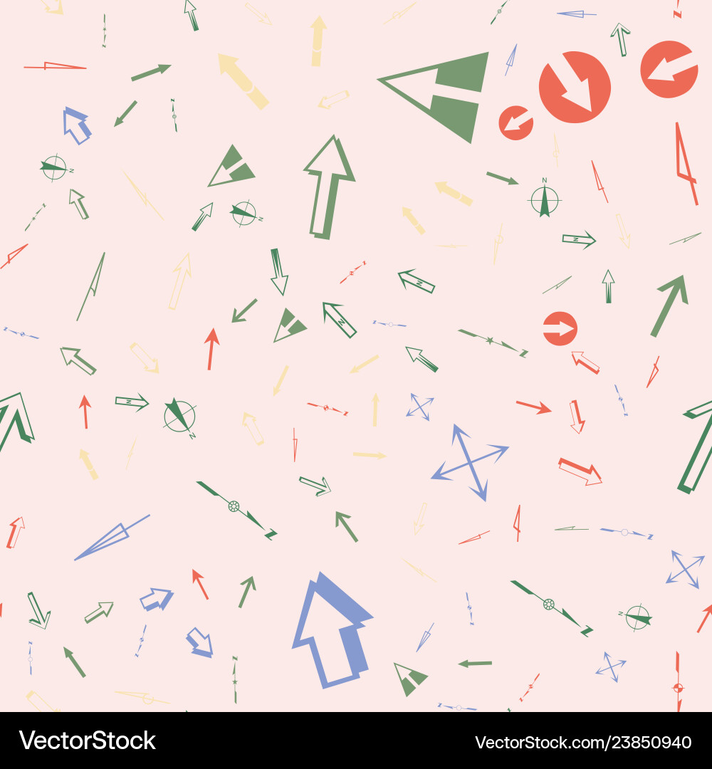 Streamless pattern with topographic arrow icons Streamless pattern with topographic arrow icons vector image