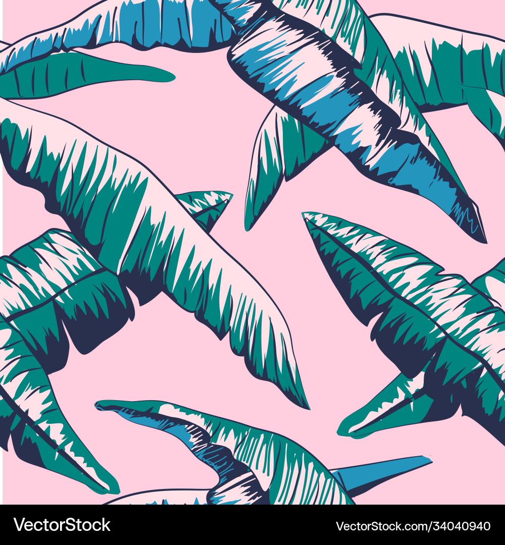 Tropical Palm Tree Pattern Vector Image