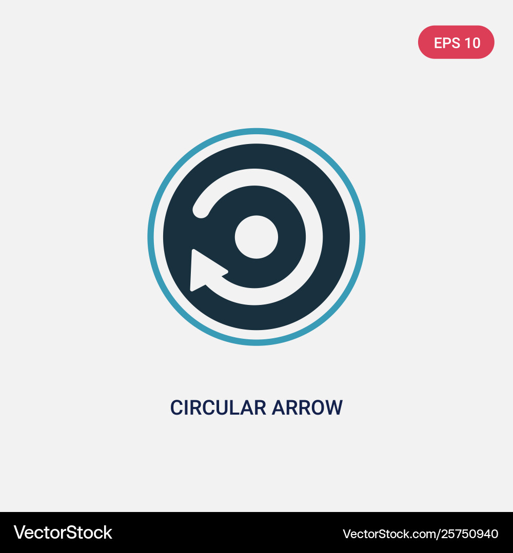 Two color circular arrow icon from user interface Two color circular arrow icon from user interface vector image