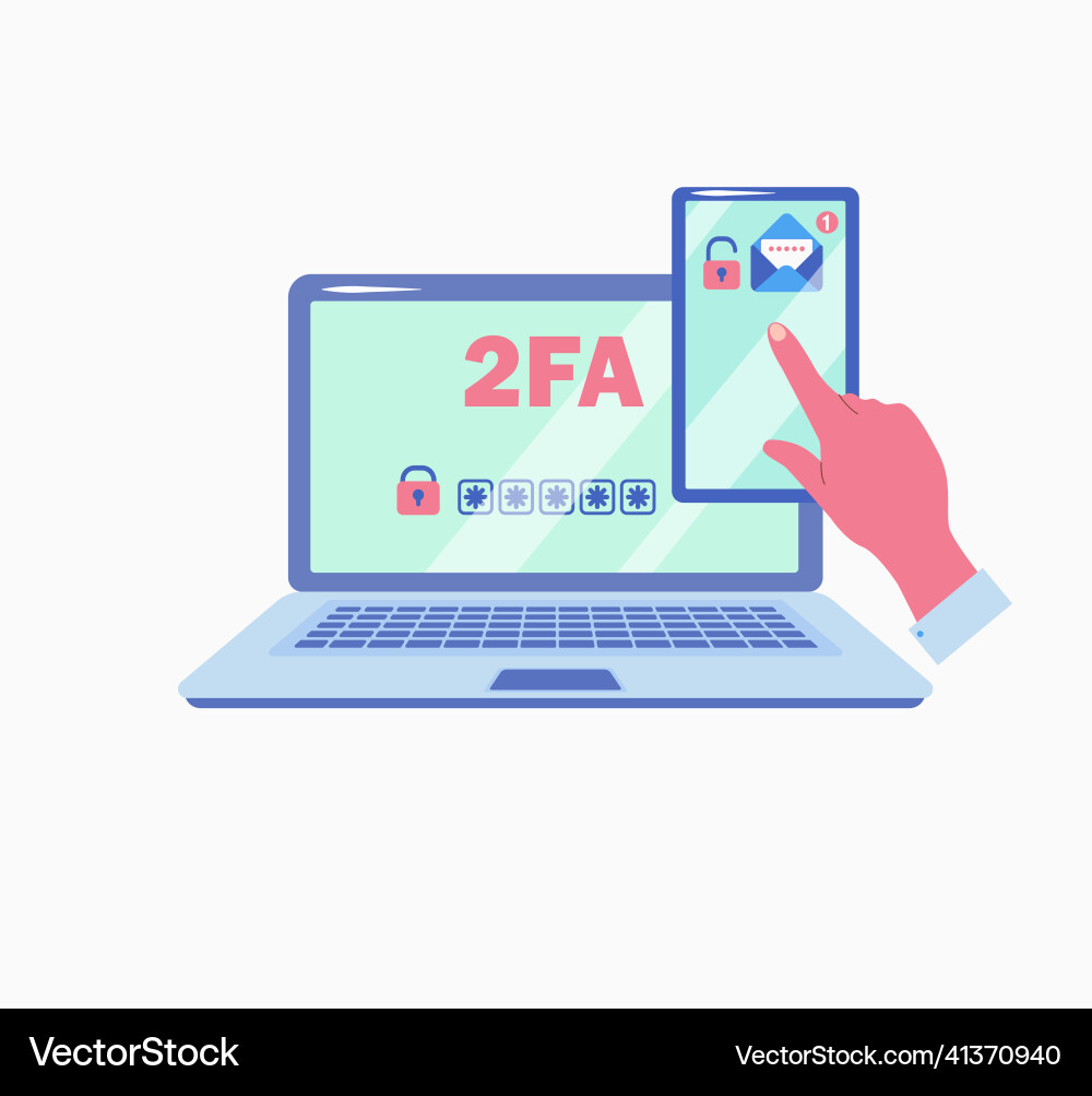 Two-Factor Authentication Security vector image