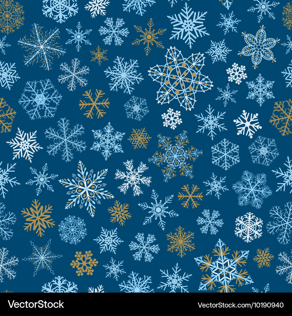 Winter Snowflake Seamless Pattern Vector Image