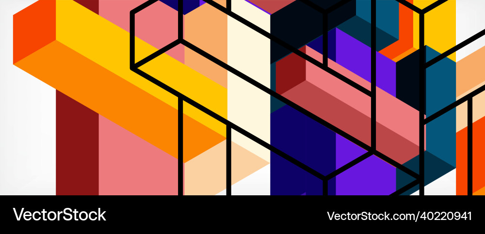 Abstract background 3d cubes cubic elements vector image
